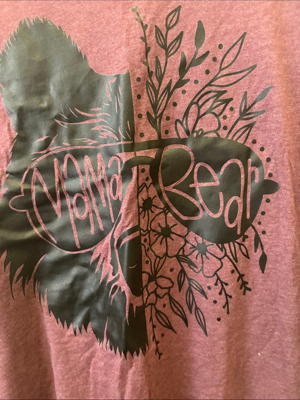 Women’s Maroon Graphic Mama Bear T-Shirt - Picture 2 of 4